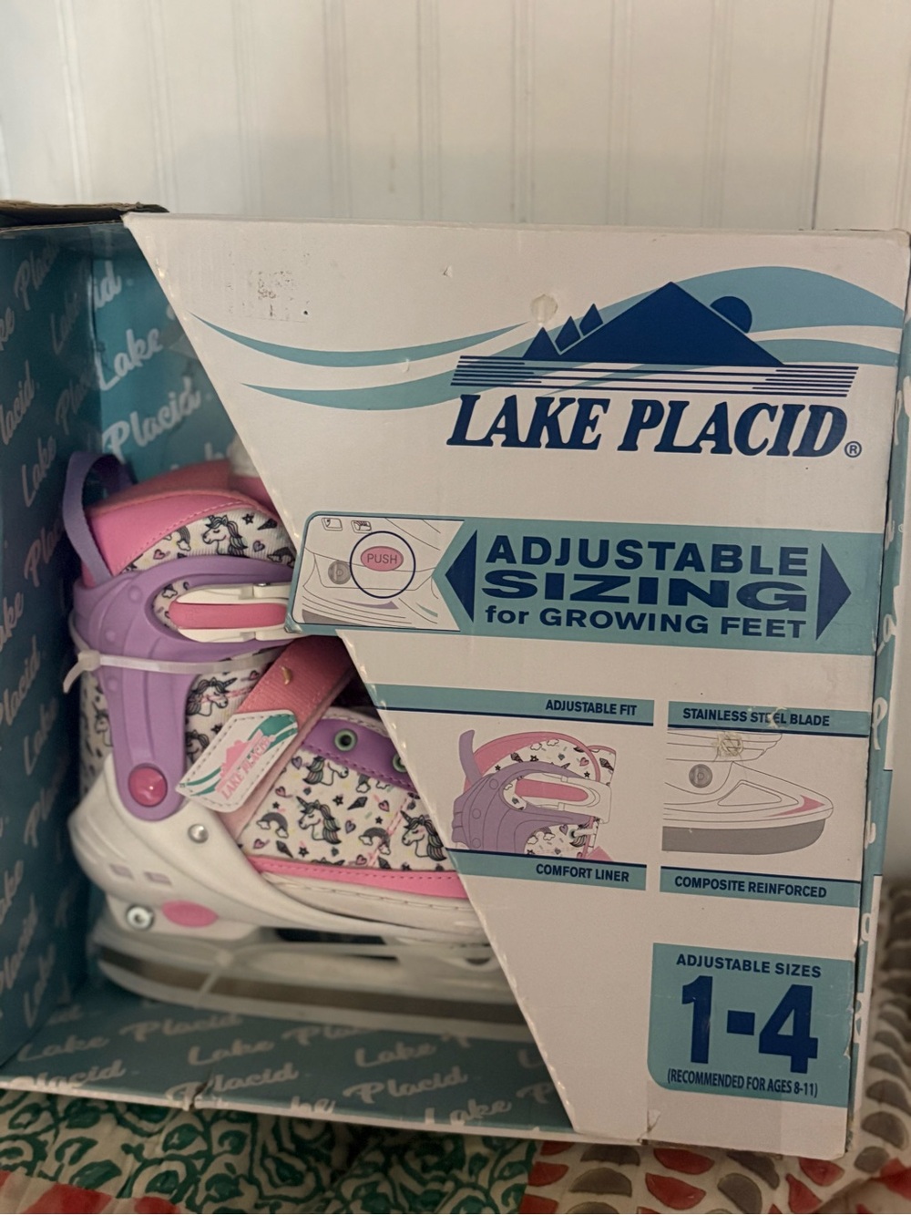 Lake Placid Kids' Adjustable Ice Skates - Pink & Purple